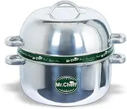 South Indian Thermal Rice Cooker with Stainless Steel Pot & Steamer (4.5 Ltr), Silver