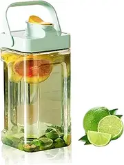 Beverage Dispenser with Tap Juice Container for Fridge 3.5L Large Capacity Juice Container Leakproof Fridge Jug with Large Opening and Handle for Ice Lemonade Milk Bucket Drink