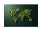 Green World Map Wall Art Poster Canvas Print