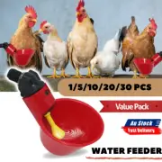 1-30 pcs Automatic Cups Water Feeder Drinker Chicken Waterer Poultry Chook Bird