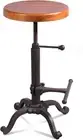 Topower Industrial Retro Vintage Farm Wooden Tractor Stool 33*3cm, Dark Brown