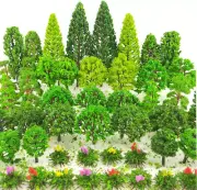 Tazimi 60 Pieces Model Trees 1.36-6 Inch Mixed Model Tree Train Scenery