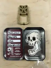 August Originals “Tiki Jaw” 1/4” Stonewashed Brass EDC Pocket Tool