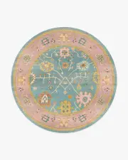 245' Round | Machine Washable Runner Rug | Kid & Pet Friendly | Indoor Rug | Jemima Multicolour Rug | Ruggable