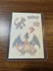 1999 Pokemon || Merlin Sticker Tattoos #8 CHARIZARD /Charmeleon/Eggsecute MINT