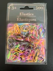 Multi Color Elastic Durable Hair Rubber Bands Tangle Free Hairstyling 500 qty