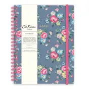 Cath Kidston A5 Notebook Wiro Bound 128 Lined Pages - Grey Peony