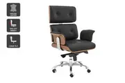 Matt Blatt Eames Executive Office Chair Replica (Walnut/ Black Leather)