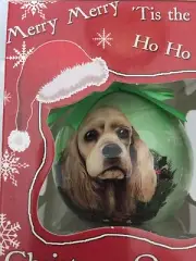 Cocker Spaniel Buff Dog Ball Christmas Ornament New