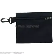 Large Multi Purpose Black Zipper Bag with Clip for First Aid Parts Survival Kits