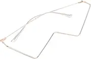 [DEARMAMY] Fashionable Metal Decorative Frames Women's Semi-rimless Lensless Glasses Stylish Prop Lightweight Suitable for Many Occasions