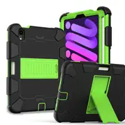 Catzon iPad Mini 6 Case Full-Body Shockproof Silicone Case With Pencil Holder-Black Olivine