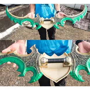 魔獸世界 伊利丹·怒風 惡魔獵手 埃辛諾斯戰刃 蛋刀 精緻款 金屬模型武器 刀劍道具 精緻禮物玩具 收藏娛樂休閒裝飾