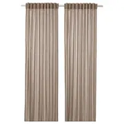 SILVERLÖNN sheer curtains, 1 pair, beige/with heading tape, 145x250 cm