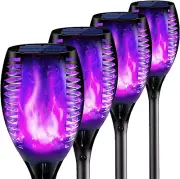 4Pcs Halloween Solar Torch Lights Outdoor, 43In 96 LED, Waterproof Landscape Gar