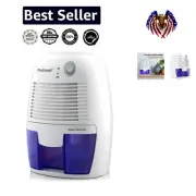 Compact 215 sqft Portable Dehumidifier with 16oz Tank - Whisper Quiet Design