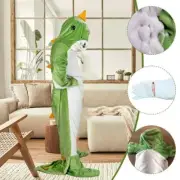 Dinosaur sleeping bag double-sided flannel wearable pajamas blanket D9E5