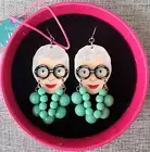BNIB ERSTWILDER X IRIS APFEL IRIS THE STYLE ICON DROP EARRINGS