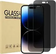 (2 Pack) ProCase iPhone Privacy Screen Protector for iPhone 14 Pro 2022, 9H Anti Spy Dark Tempered Glass Screen Film Guard for iPhone 14 Pro 6.1 Inch 2022, Case Friendly