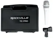 Rockville White Metal Wired Microphones Mic+Travel Case For Church Sound Systems