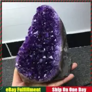 Huge Natural Amethyst Quartz Geode Cut Base Crystal Cluster Specimen Energy Rock