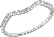 [Dazzlingrock Collection] 0.12 Carat (ctw) DGLA CERTIFIED Round Diamond Ladies Wedding Band Contour Guard Ring, 10K Gold
