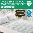 NEW Bamboo Fiber Pillowtop Matress Topper Protector Cover Pad Underlay All Sizes