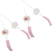 Milisten Japanese Wind Chime Glass Wind Chime Pendant Cherry Blossoms Indoor/Outdoor