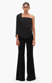 [Gaurav Gupta] One-Shoulder Draped Jersey Top