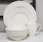 Kate Spade Dinnerware Fair Harbor WHITE TRUFFLE 4Pc Set Never Used BRAND NEW