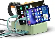 KFD 70W 5-in-1 Charging Station Organizer for Multiple Devices GaN USBC Fast Charging for iPhone Smartphones Tablets Earbuds Kindle iPad Airpods, 5 Cables and Upgraded i-Watch Charger Holder Included