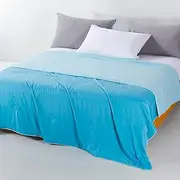 YOUR MOON Cooling Comforter for Hot Sleepers,Summer Lightweight Cold Touch Thin Comforter, Soft Breathable Double-Sided Cool Bedding for Night Sweats(200x230cm, Blue)