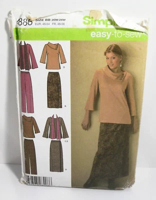 Simplicity Sewing Pattern 4886 Size 28 26 24 22 20 Easy to Sew Top Pants Skirt