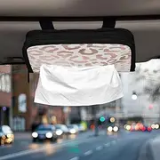 Car Visor Tissue Holder Rose Gold Leopard Cheetah Animal Print Car Sun Visor Hanging Tissue Holder Sun Visor Napkin Holder Car Tissue Box for Universal Auto
