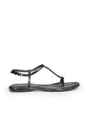 Prada Sports Black Patent Leather Strap Sandals