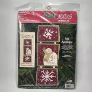 Felt Works Appliqué by Dimensions #8138 Let It Snow Banner 21" Long Sowman flake