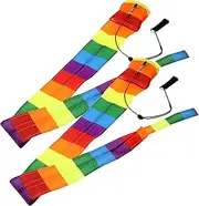 Rainbow Pro Fabric Poi - Comet Tail Practice Poi Spinning Poi Set 1 Pair