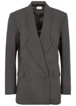 Coperni Pinstriped Double-breasted Stretch-wool Blazer - Grey - L (UK14 / L) L (UK14 / L)