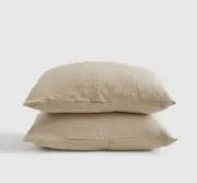 NWT! Quince Organic Cotton Set Of 2 Dune Airy Gauze Shams! --King (S28)