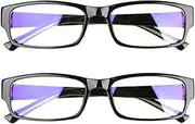 One Read One Power Fits All-Powerful Flex Focus Auto-Adjusting Optics Eyeglasses Power Range 0.5X to 2.5X (Pack of 2) (Square)