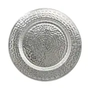Brightalk 13-Inch Stainless Steel Hammered Charger Plates, Silver Dinner Plat...