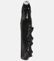 [David Koma] David Koma Ruffle-trimmed sequined gown AU 14 black