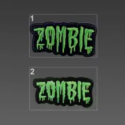 Zombie Green Slime Logo Patch, Zombie Text Iron On Patch Sew on Embroidered