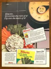 1986 Knorr Leek Soup Mix Vintage Print Ad/Poster Retro 80s Food Art Décor