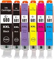 6 PCS Ink Cartridges Canon Compatible PGI680XXL CLI681XXL TS8160 TS8260 TS8360 TS9160 6360