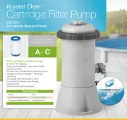 Intex Krystal Clear Pool Filter Pump Cartridge For Above Ground Swimming 530 GPH