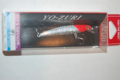 yo zuri pins minnow f1014-c5 2" 1/16oz floating red head silver ultralight lure