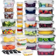 34 Pack Food Storage Containers Set, Plastic Tupperware Containers With Lids