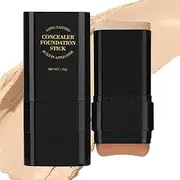 Stick Foundation Makeup,15g Portable Contour Foundation 15g - Double-Head Concealer Cream, Long-lasting Facial Primer for Girls