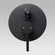 Pentro Matte Black Round Wall Mixer Tap with Diverter